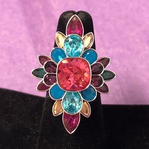 Swarovski multi crystal cocktail ring